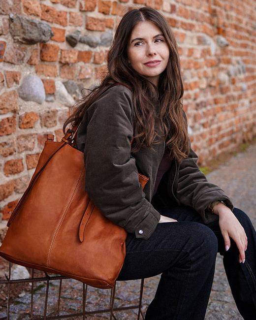 torebka shopperka brązowa