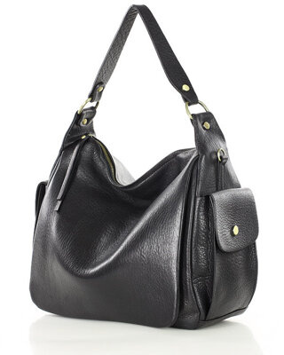 Luksusowa torebka kuferek na ramię skóra naturalna MARCO MAZZINI czarna