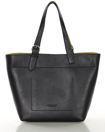 Torebka luksusowa shopperka na ramię skóra premium MARCO MAZZINI czarna