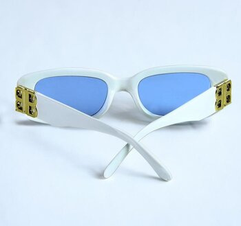 Prostokątne okulary przeciwsłoneczne damskie VOUGE STYLE białe