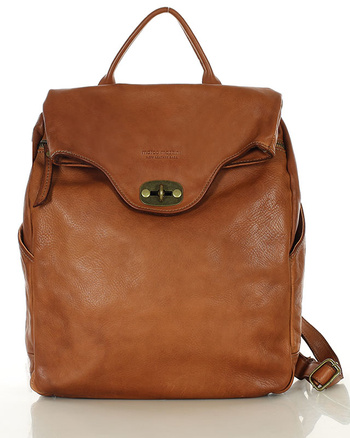 MARCO MAZZINI Duży akademicki plecak old pelle travel big brąz camel