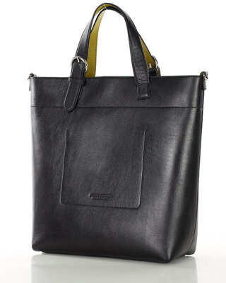 Duża torebka shoppperka do ręki skórzana premium MARCO MAZZINI czarna