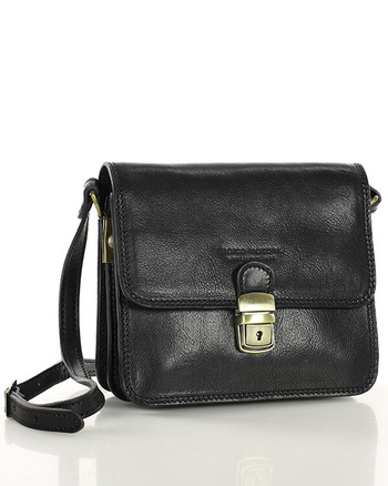 Torba skórzana kwadratowa premium Florence bag - MARCO MAZZINI czarna