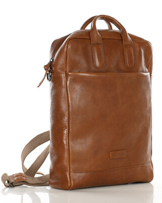 Elegancki plecak damski duży torba skórzana premium MARCO MAZZINI kamelowy