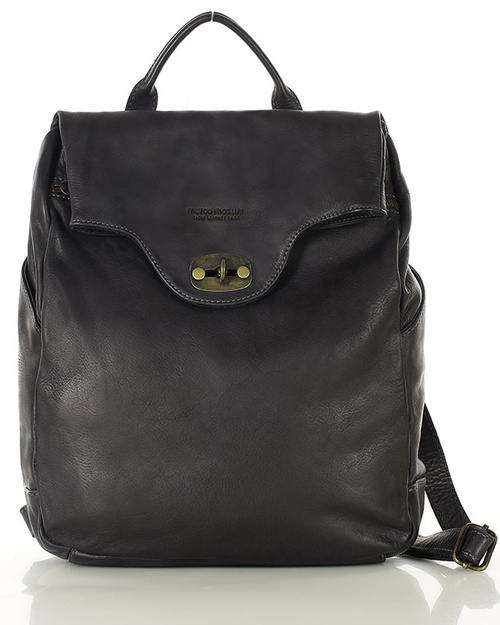 MARCO MAZZINI Duży akademicki plecak old pelle travel big czarny