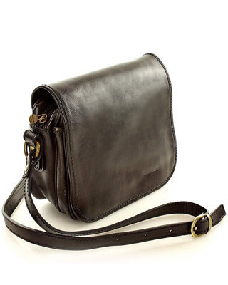 Włoska torebka listonoszka skórzana z klapą MARCO MAZZINI - Alabama Classico czarny