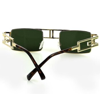 Prostokątne okulary przeciwsłoneczne MAZZINI RETRO STAR brąz