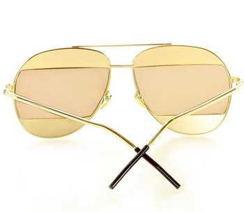 Nowoczesne okulary przeciwsłoneczne pilotki MAZZINI AVIATOR SPLIT róż